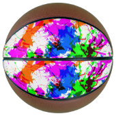 かわいいカラフル（ばちゃばちゃ）跳ねる絵を描デザイン バスケットボール (正面)