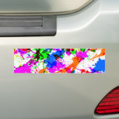 かわいいカラフル(ばちゃばちゃ)跳ねる絵を描デザイン バンパーステッカー (車上)