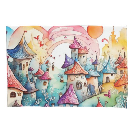 かわいいカラフル 枕カバー (正面)