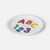 かわいいカラフルABC 123ニュートラルベビーシャワー ペーパープレート (アングル)
