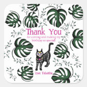 かわいいカラベラキャッツ子供の誕生日パーティーの好意 スクエアシール (正面)