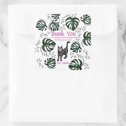 かわいいカラベラキャッツ子供の誕生日パーティーの好意 スクエアシール (バッグ)