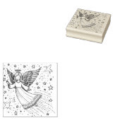 かわいいカラーアートガーディアンエンジェル ラバースタンプ (押印)