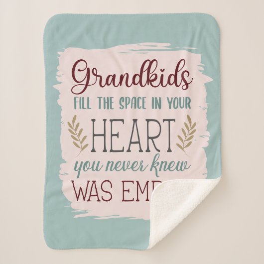 かわいいカラー編集可能グランドキッズ塗りつぶしハート引用文 シェルパブランケット (正面)