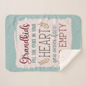かわいいカラー編集可能グランドキッズ塗りつぶしハート引用文 シェルパブランケット (正面(横))