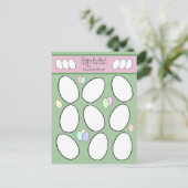 かわいいカラー&飾イースター卵のカラーリング活動 ポストカード (スタンド正面)