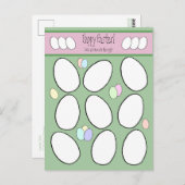 かわいいカラー&飾イースター卵のカラーリング活動 ポストカード (正面/裏面)