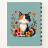 かわいいカリコキャットウィズフローラコテージコアエステティック ノートブック (裏面)
