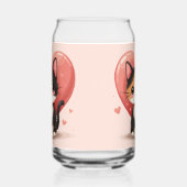 かわいいカリコキャットハートかわいいバレンタインアート ガラス缶 (左)