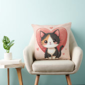 かわいいカリコキャットハートかわいいバレンタインアート クッション (椅子)