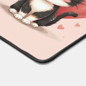 かわいいカリコキャットハートかわいいバレンタインアート デスクマット (コーナー)