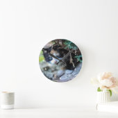 かわいいカリコ子猫の写真 ラウンド壁時計 (ホーム)