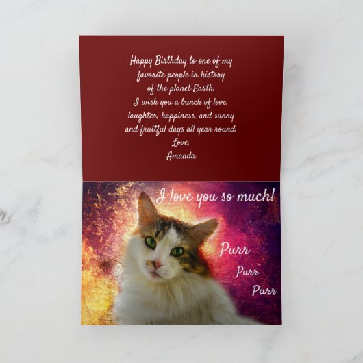 かわいいカリコ猫 カード (内部)