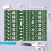 かわいいカリフォルニアクリスマスホリデーグリーンとホワイト 薄葉紙 (クラフト)