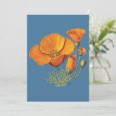 かわいいカリフォルニアポピー花ヴィンテージスタイルカード シーズンカード (スタンド正面)
