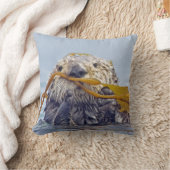 かわいいカリフォルニアラッコは枕2味方しました クッション (ブランケット)