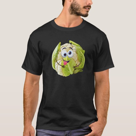 かわいいカリフラワーのデザイン 野菜愛好家 ベジータ Tシャツ (正面)