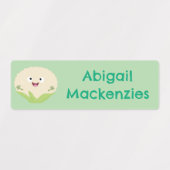 かわいいカリフラワーの野菜の漫画パーソナライズされた ラベル (デザイン1)