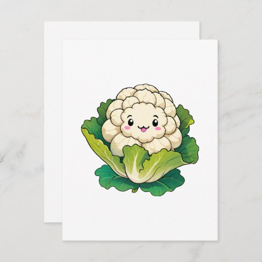 かわいいカリフラワー エンクロージャーカード (正面/裏面)