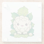 かわいいカリフラワー ガラスコースター (裏面)