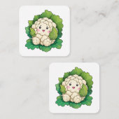 かわいいカリフラワー スクエア名刺 (正面/裏面)
