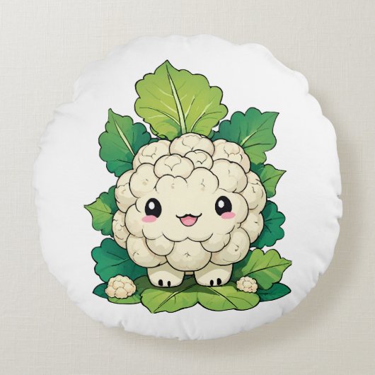 かわいいカリフラワー ラウンドクッション (正面)