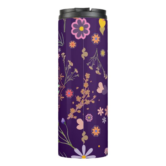 かわいいカルシックパーソナライズされたフローラサーマルタンブラー タンブラー (裏面)