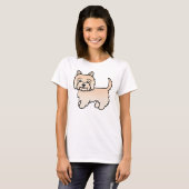 かわいいカルトゥーンのクリームケアン・テリア Tシャツ (正面フル)