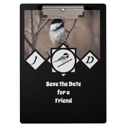 かわいいカロライナ《鳥》アメリカゴガラモノグラム写真 クリップボード (正面)