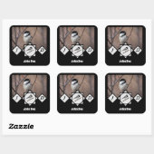 かわいいカロライナ《鳥》アメリカゴガラモノグラム写真 スクエアシール (シート)