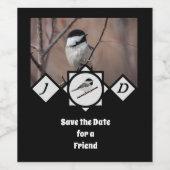 かわいいカロライナ《鳥》アメリカゴガラモノグラム写真 ワインラベル (シングルラベル)