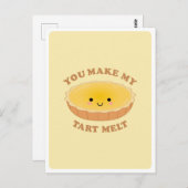 かわいいカワイイたまごタルトの食品パンプレゼントラブコーテーションハート ポストカード (正面/裏面)