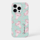 かわいいカワイイアホロトル柄 iPhoneケース (裏面)