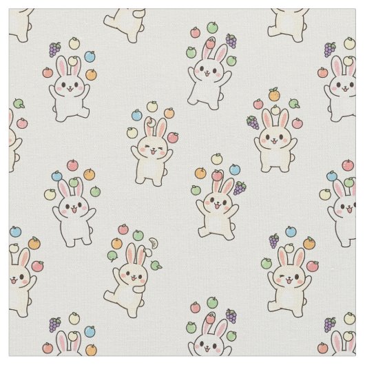 かわいいカワイイウサギ ファブリック (クローズアップ)