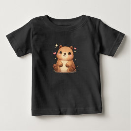 かわいいカワイイカピバラベビー裏起毛Tシャツ ベビーTシャツ