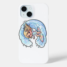 かわいいカワイイサーフィン娘 海の波 夏のビーチ S iPhone 15ケース