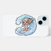 かわいいカワイイサーフィン娘 海の波 夏のビーチ S Case-Mate iPhoneケース (裏面 (横))