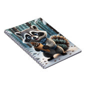 かわいいカワイイスタイルのピンクリームコーンを持つアライグマ ノートブック (右側)