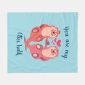 かわいいカワイイターズバレンタイン·カパーソナライズされたップル フリースブランケット (正面(横))