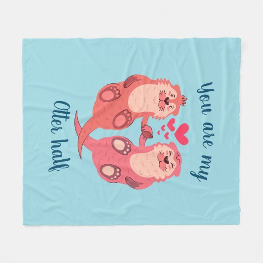 かわいいカワイイターズバレンタイン·カパーソナライズされたップル フリースブランケット (正面(横))