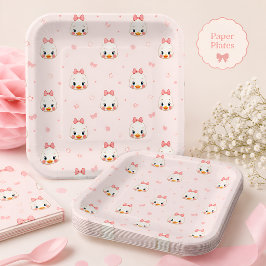 かわいいカワイイダックガール誕生日パーティー ペーパープレート