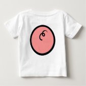 かわいいカワイイピンクの豚のベクターアート ベビーTシャツ (裏面)