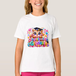 かわいいカワイイ卒業おめでとうフクロウパステルπ tシャツ