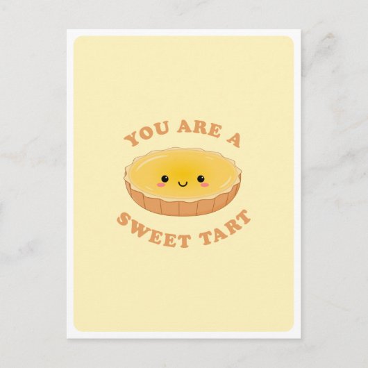 かわいいカワイイ卵タルトデザート食品パンプンラブ名言 ポストカード (正面)