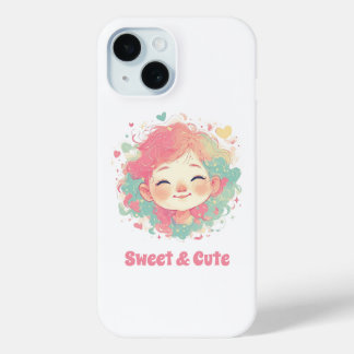 かわいいカワイイ女子のスマホケース - かわいいキャラクター iPhone 15ケース