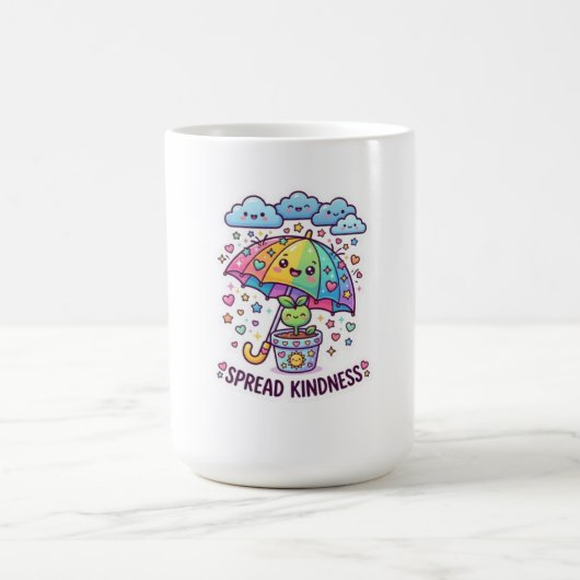 かわいいカワイイ広がる優しさ傘かわいい植物 S コーヒーマグカップ (中央)