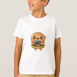 かわいいカワイイ バーガー フォトグラファー キッズ Tシャツ