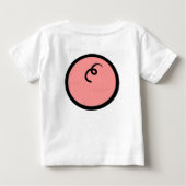 かわいいカワイイ ピンクの豚 ベクターアート ベビーTシャツ (裏面)