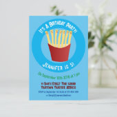かわいいカワイイ フライドポテト ファストフード カートゥーン 招待状 (スタンド正面)