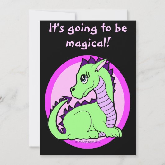 かわいいカワイトドラゴン誕生パーティー 招待状 (正面)